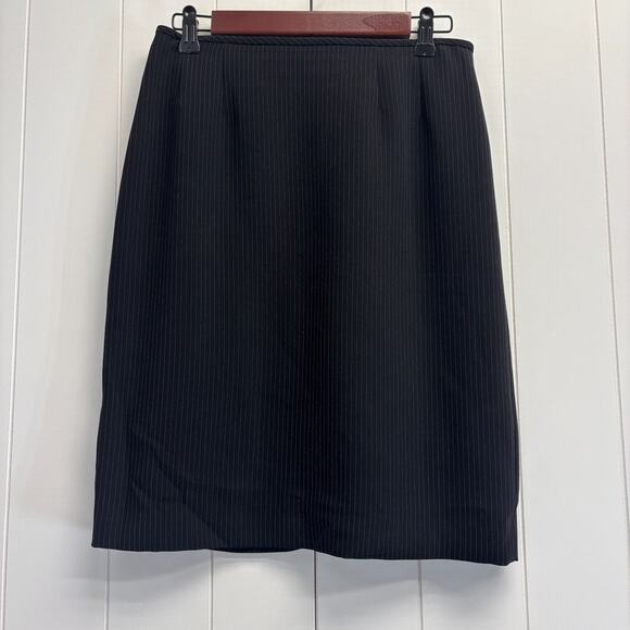 Unbranded Womens Career Corpcore Pin Striped Knee Length Skirt Size 6P Office - Picture 2 of 5
